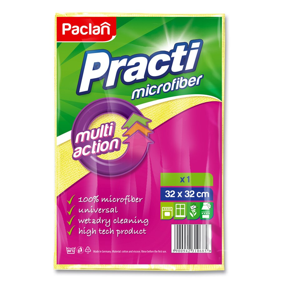 Laveta universala Paclan Microfibre multi action 32cmx32cm 1buc