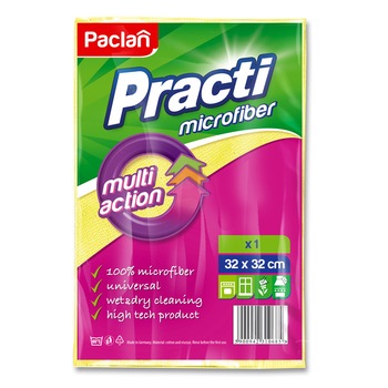 Laveta universala Paclan Microfibre multi action 32cmx32cm 1buc Laveta universala Paclan Microfibre multi action 32cmx32cm 1buc
