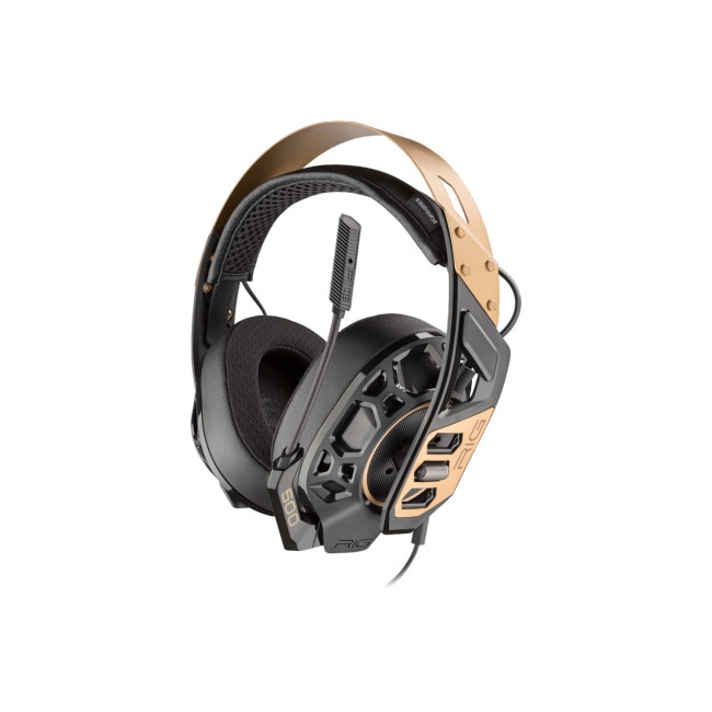 Casti gaming Plantronics Rig 500 PRO, Microfon, Negru/Auriu