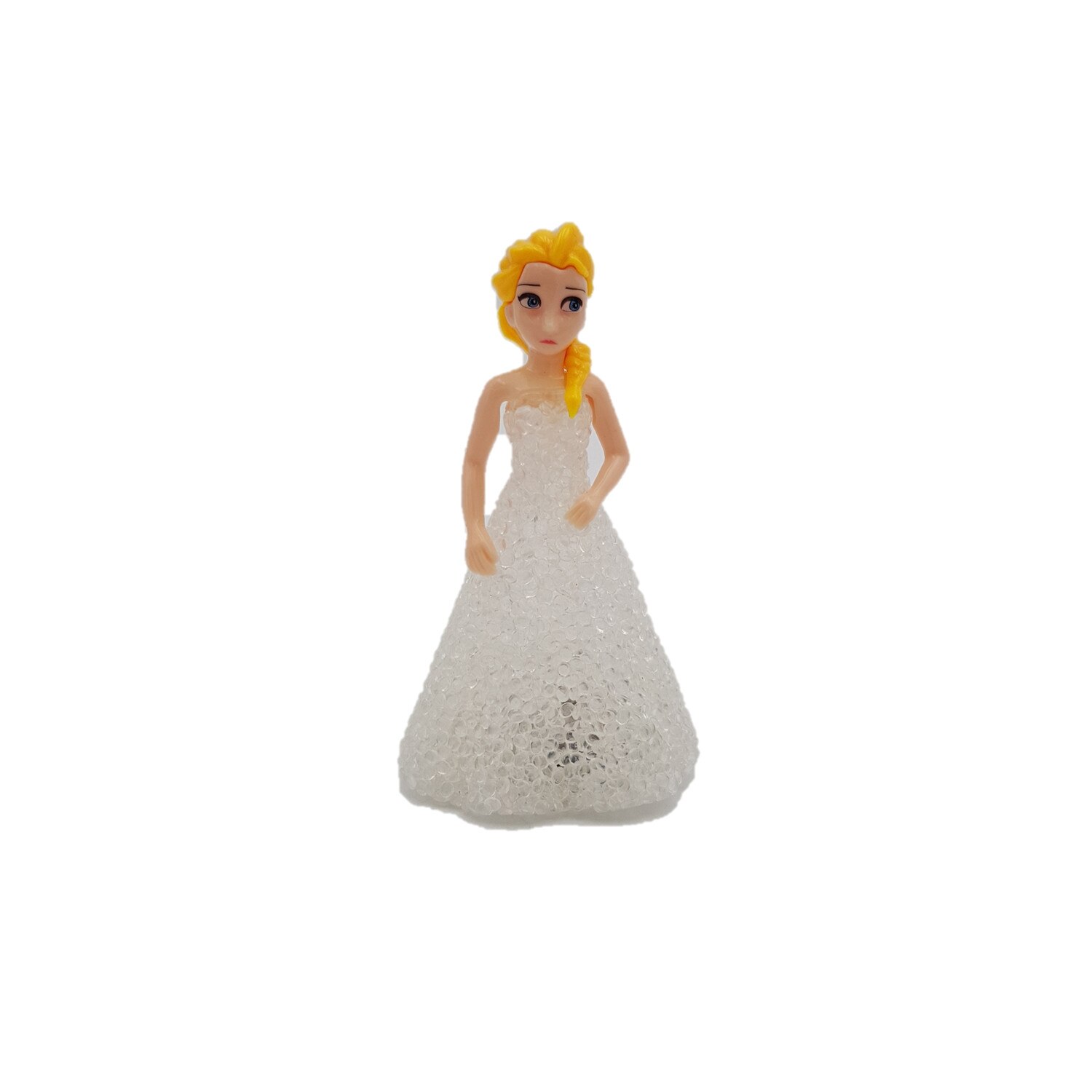 Papusa plastic cauciucata cu lumina ,alba