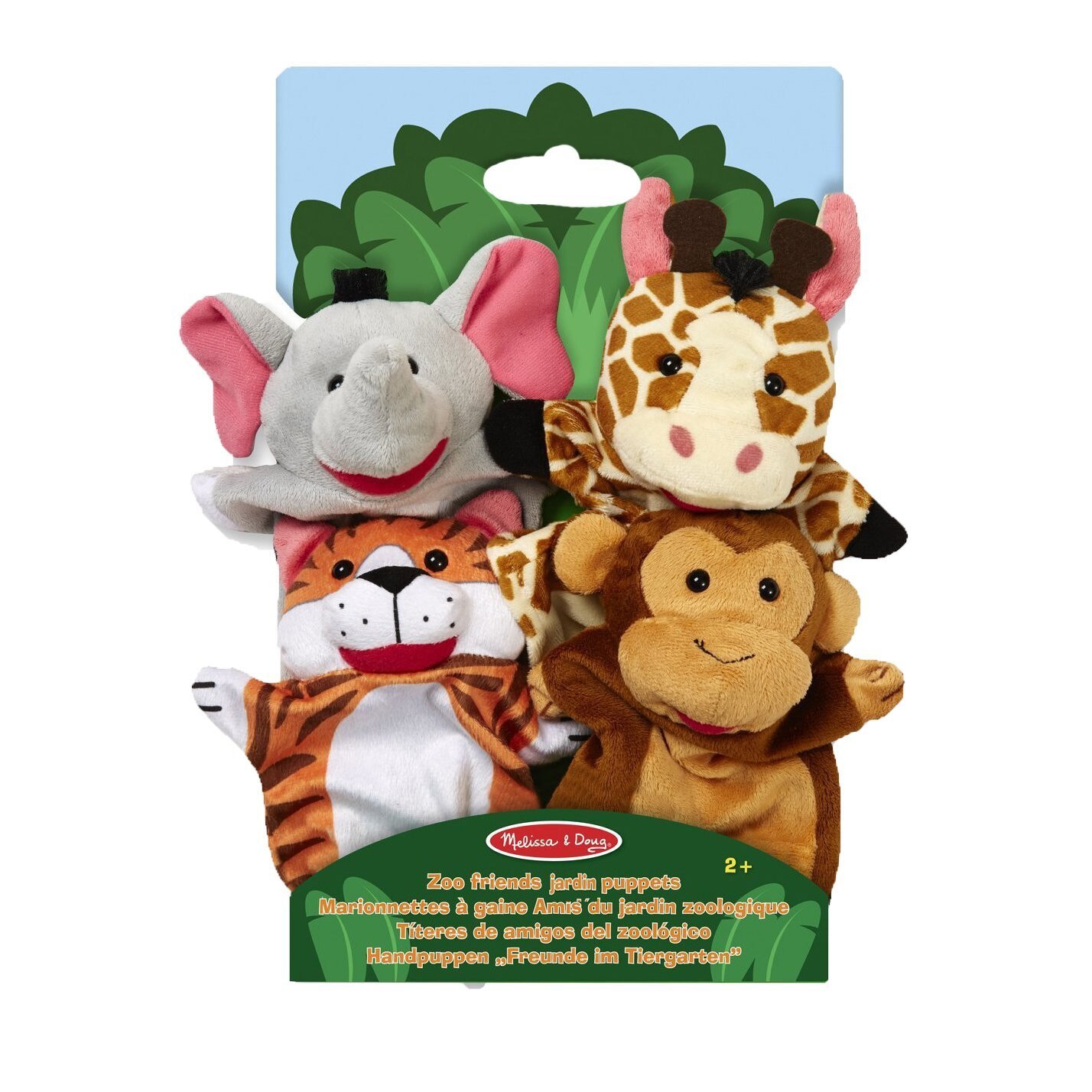 Set 4 marionete pentru palma, animale de la zoo