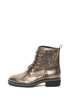 Caprice, Ghete de piele cu aspect metalizat, Auriu antichizat, 36 Caprice, Ghete de piele cu aspect metalizat, Auriu antichizat, 36