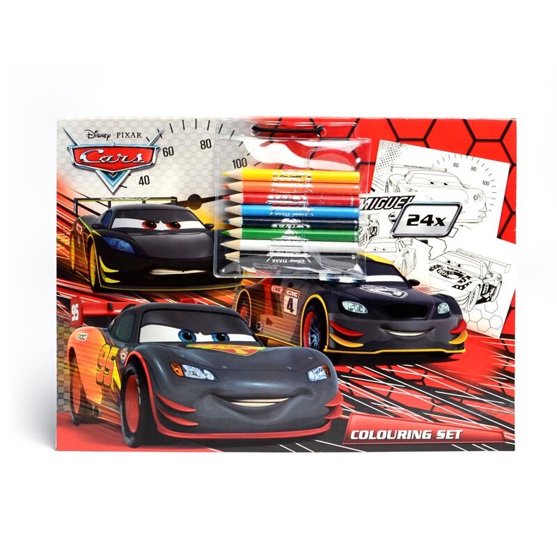 Bloc de desen + 8 creioane colorate Cars