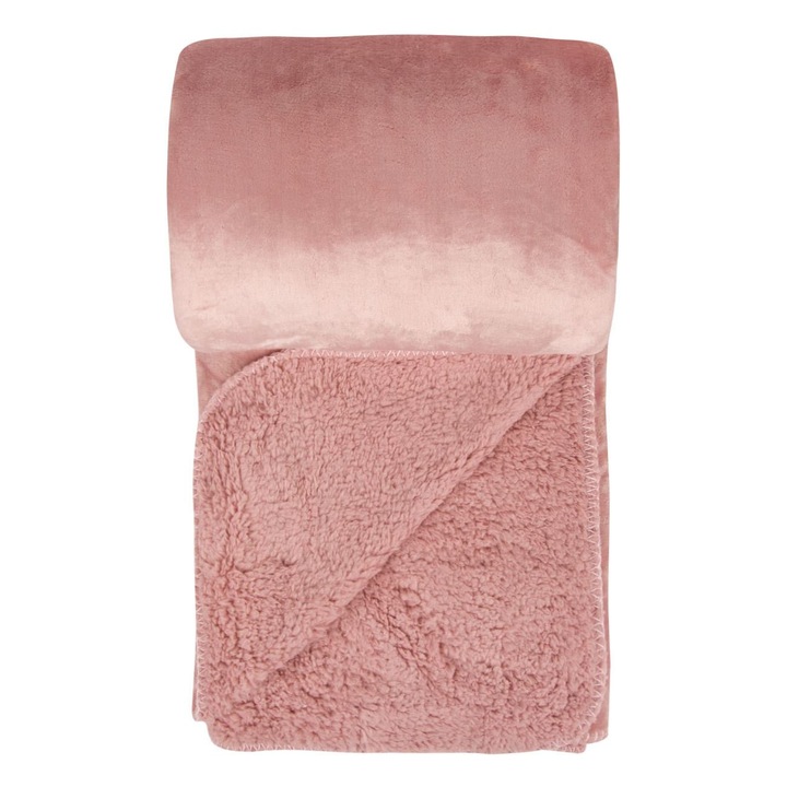 Patura moale si pufoasa, roz, 220x200 cm