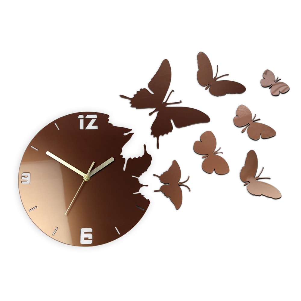Ceas de perete Fluture, Modern Clock, Cupru