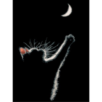 Goblen Luna pisici, Rogoblen - Kit cu diagrama alb-negru, cu fire mouline 15 x 20 cm Goblen Luna pisici, Rogoblen - Kit cu diagrama alb-negru, cu fire mouline 15 x 20 cm