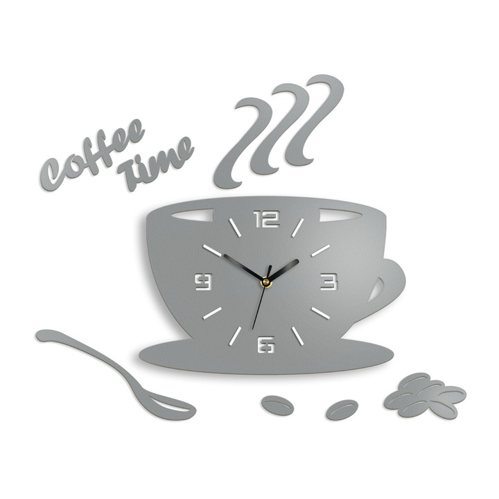 Ceas de perete, ceasca 3D, Modern Clock, Gri