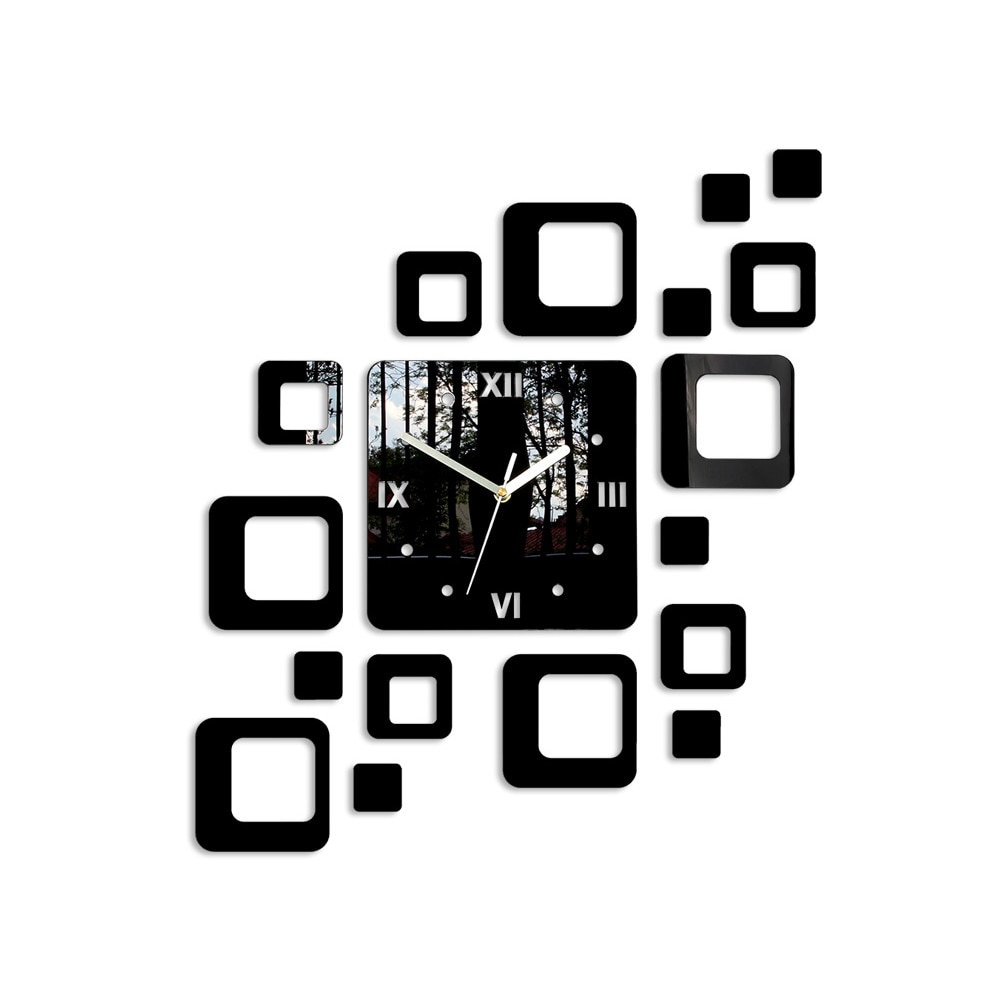 patrol Compete Paradise Ceas de perete Modern Clock din sticla acrilica, 60x52 cm, Negru - eMAG.ro