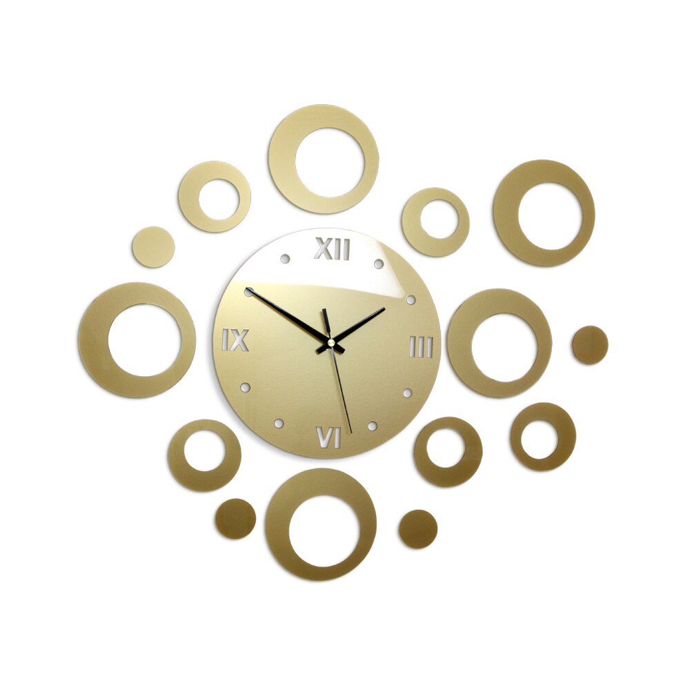 Ceas de perete Modern Clock din sticla acrilica, 55x47 cm, Auriu