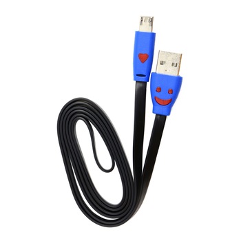 Cablu date cu smile luminos USB-microUSB, 1m, negru, set 10 buc Cablu date cu smile luminos USB-microUSB, 1m, negru, set 10 buc