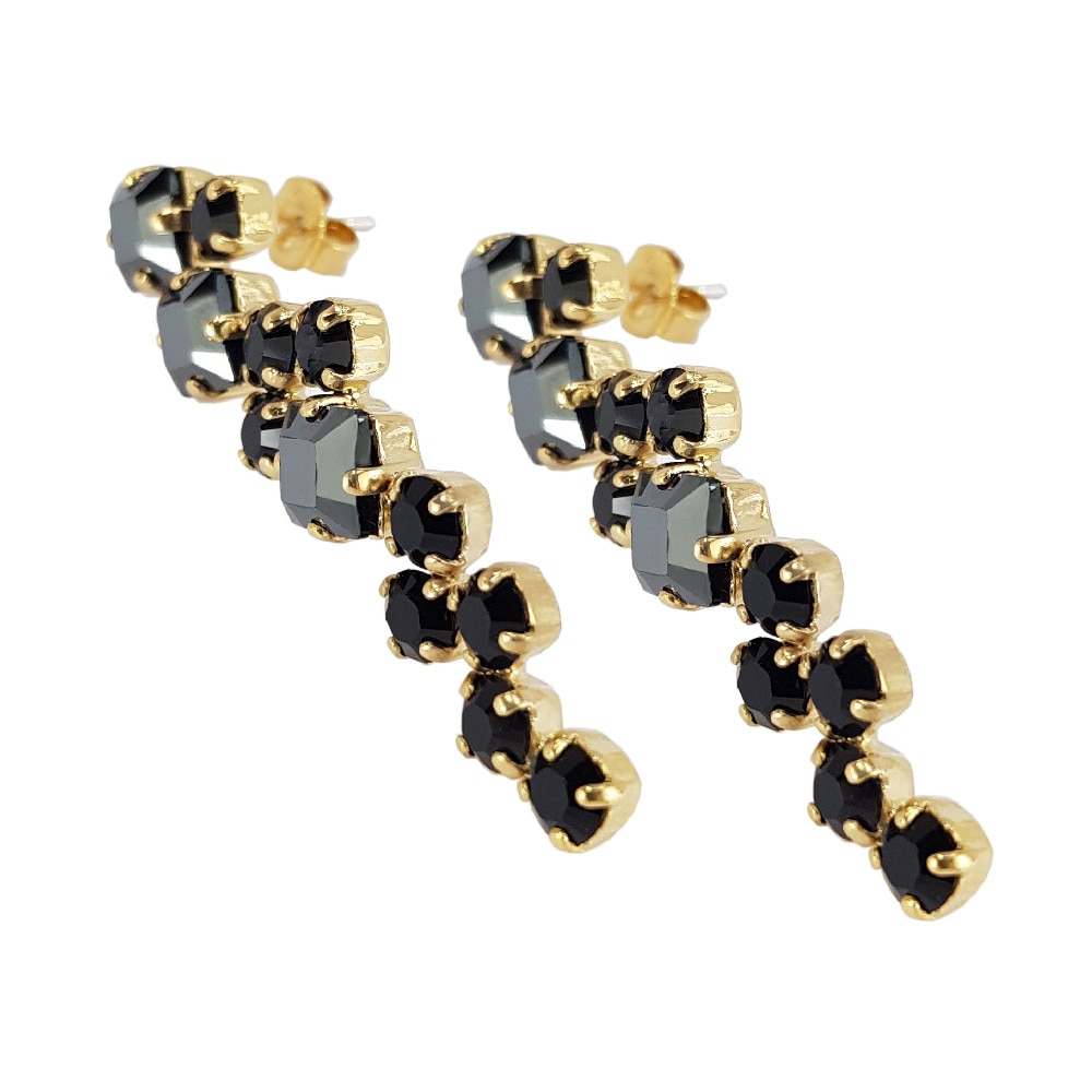 Cercei Carla Brillanti Annie cu cristale Swarovski Jet