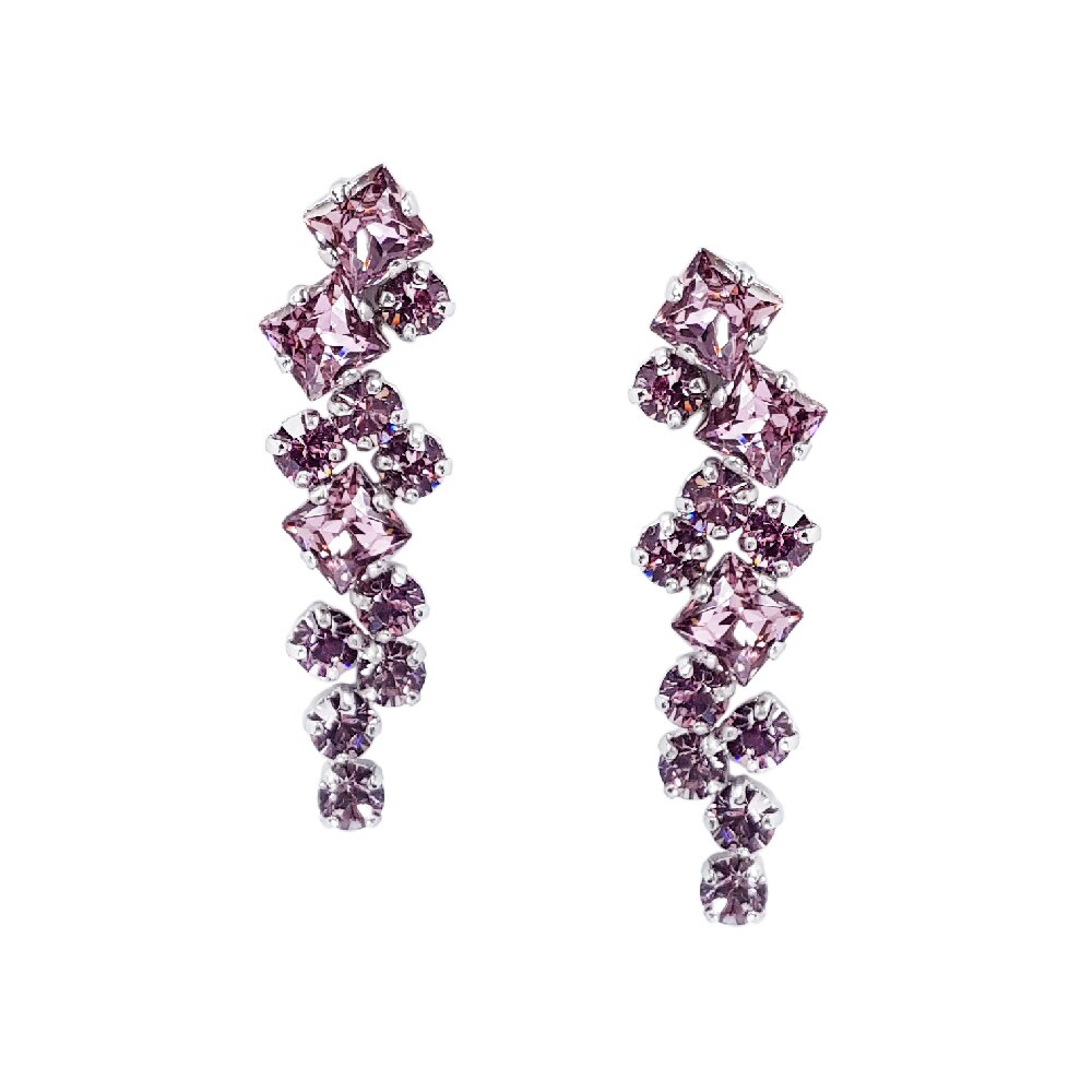 Cercei Carla Brillanti Annie cu cristale Swarovski Lt. Amethyst