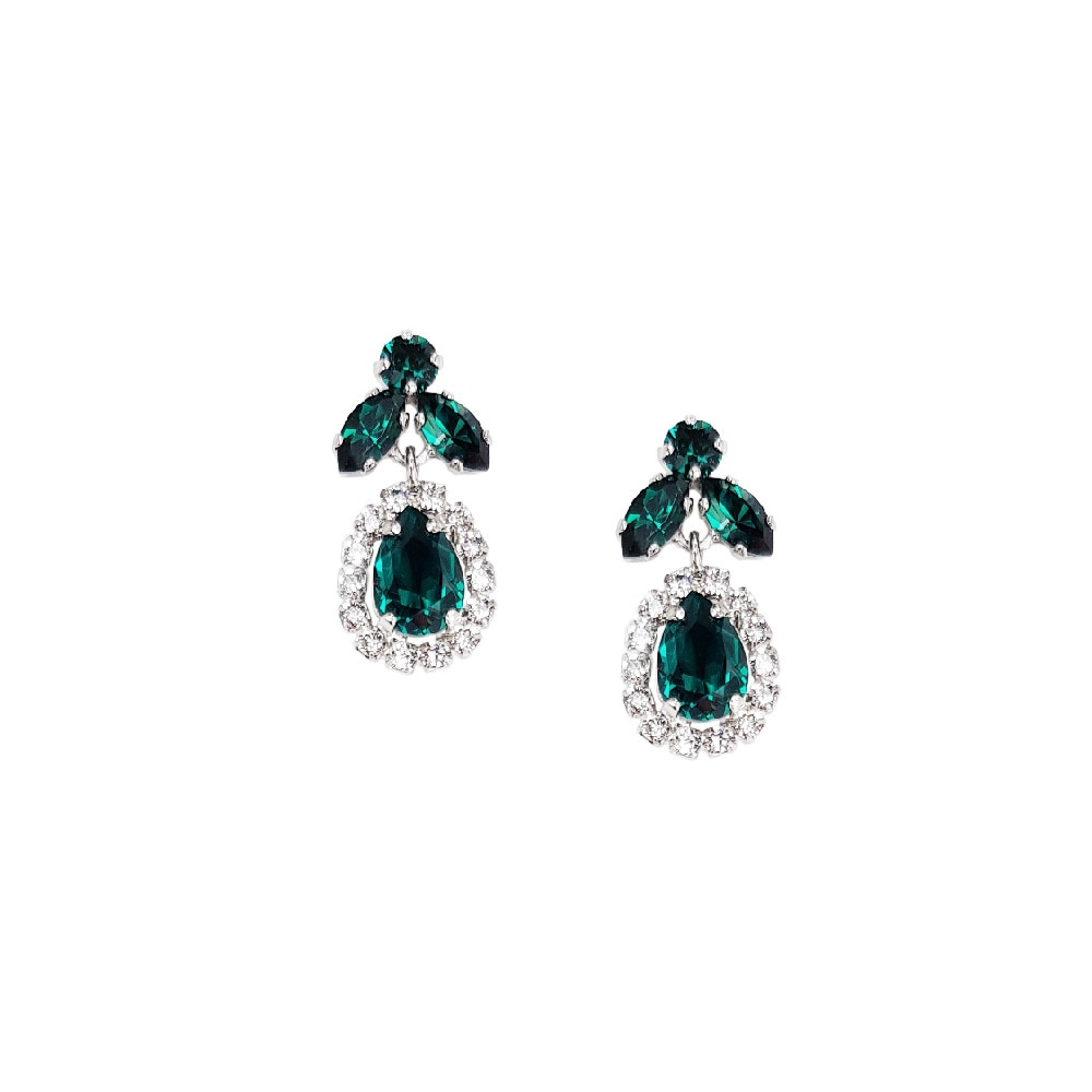 Cercei Carla Brillanti Ainara cu cristale Swarovski Emerald