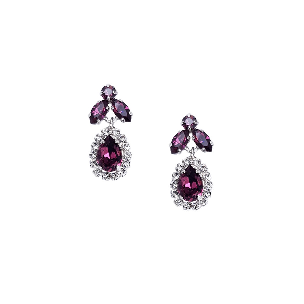 Cercei Carla Brillanti Ainara cu cristale Swarovski Amethyst