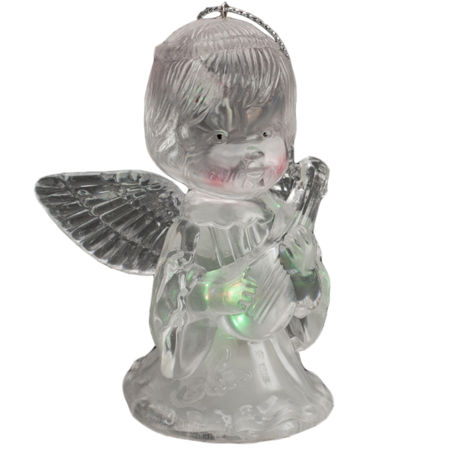 Ornament Holly ingeras cu LED 5x8.5 cm