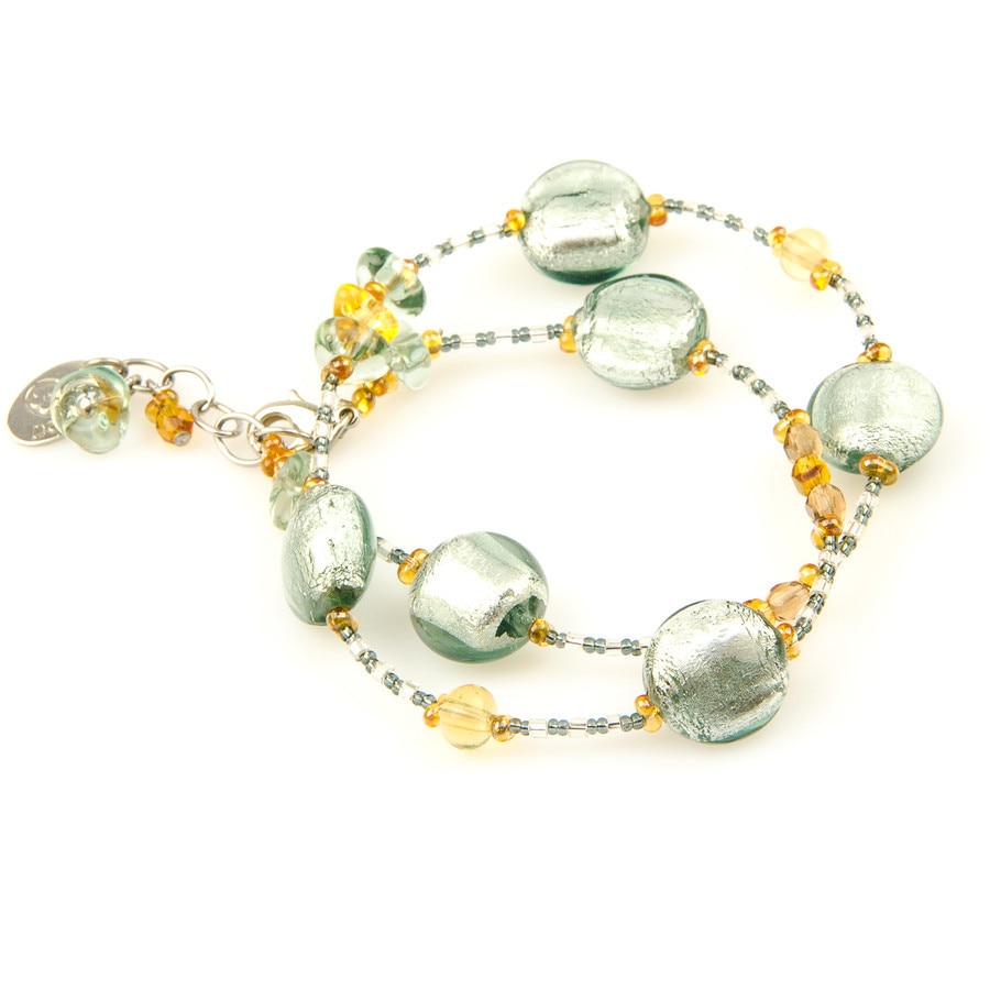 Bratara din sticla de Murano, Jasmine, argintiu