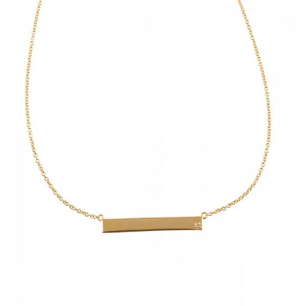 Colier cu diamant din argint 925 placat cu aur galben