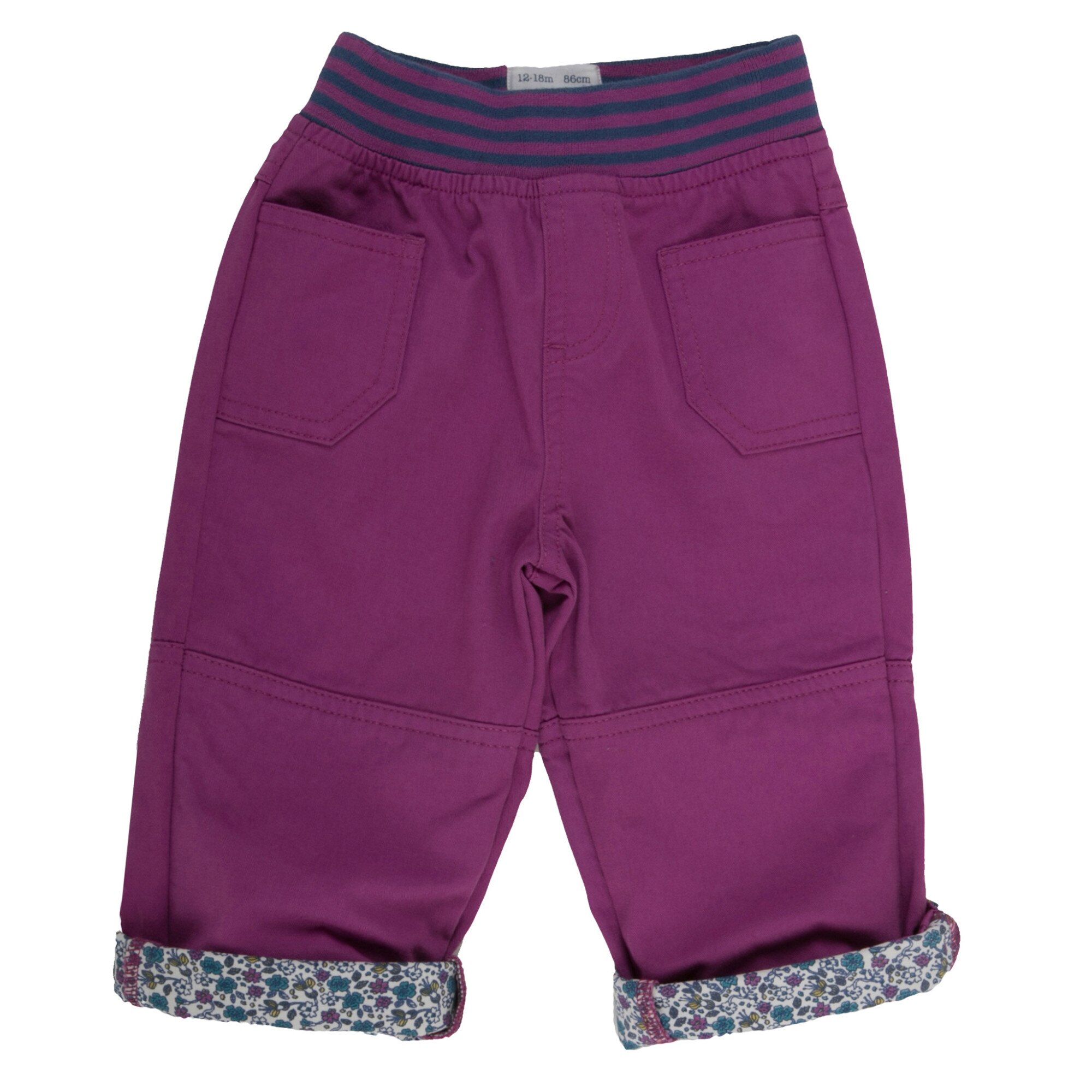 PantalonI Ditsy 100% bumbac organic, Mov, Mov