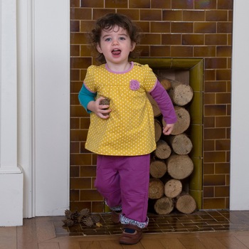 PantalonI Ditsy 100% bumbac organic, Mov, 86 cm PantalonI Ditsy 100% bumbac organic, Mov, 86 cm