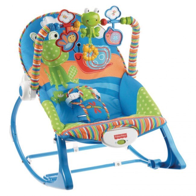 Balansoar cu jucarii MagStar My Little King cu Vibratii si Muzica, Material Moale pentru un confort sporit , Culoare Albastru/Verde