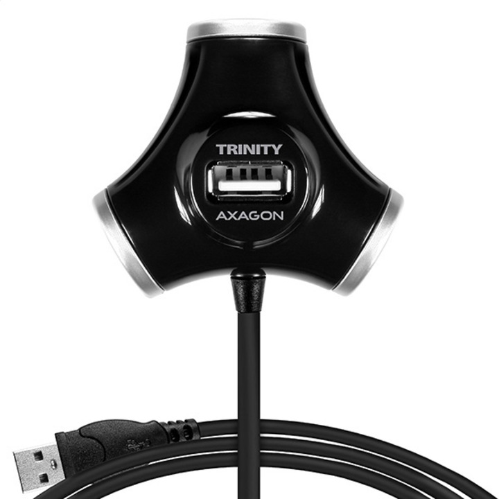 Хъб USB Axagon Trinity HUE-X3B, 4x USB 2.0