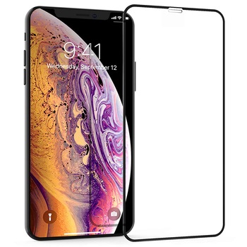 Folie sticla iPhone 11 PRO MAX, Fata plus Spate, 5D, securizata cu rama metalica, protectie ecran si margini curbate, Negru Folie sticla iPhone 11 PRO MAX, Fata plus Spate, 5D, securizata cu rama metalica, protectie ecran si margini curbate, Negru