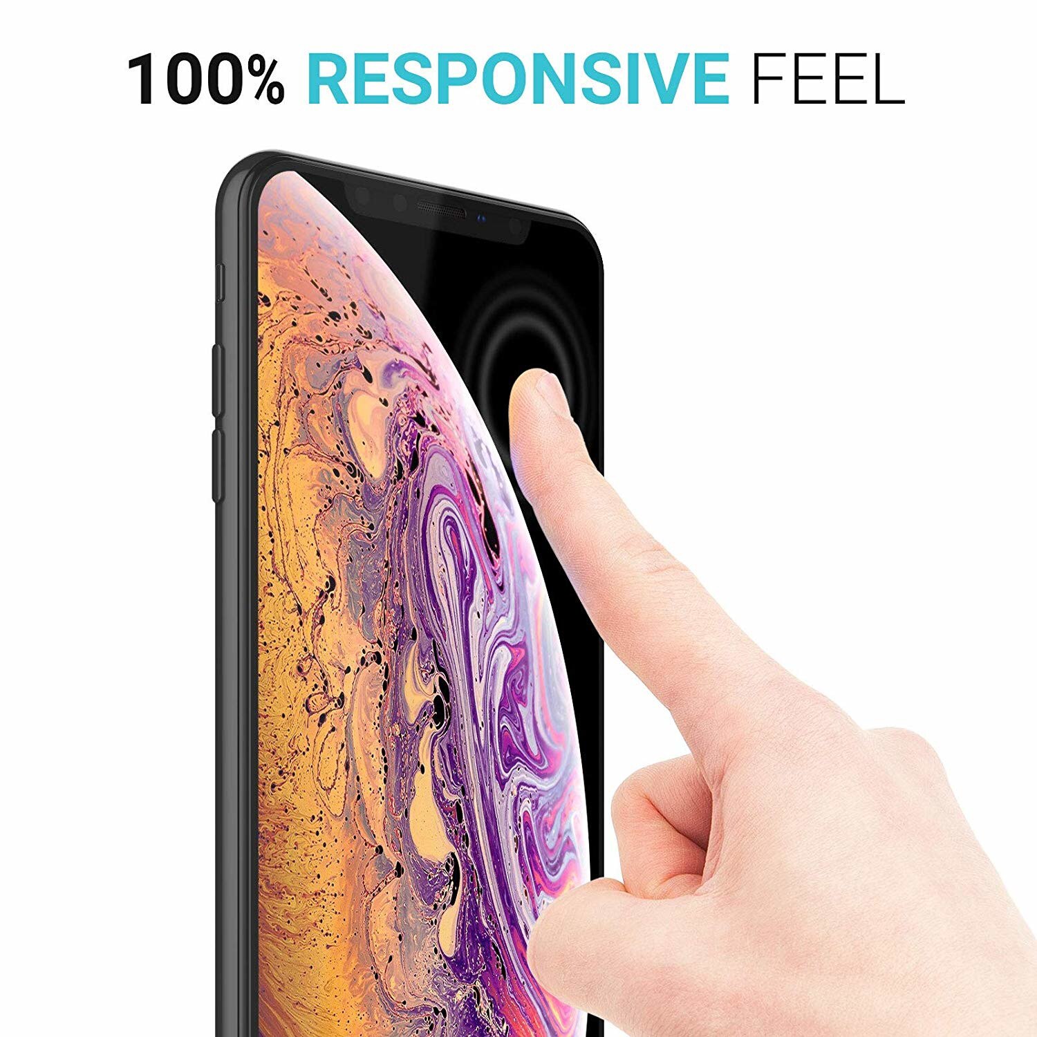 Стъклено фолио за iPhone XS/ iPhone X, 5D, подсигурено с метална рамка ...