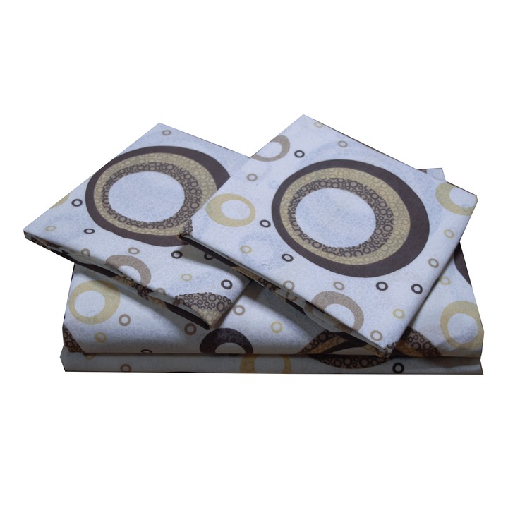 Lenjerie pat, model Maysa, 160x200 cm, cearceaf pat 160/210 cm, fete perna 70x70 cm, LENJN-001-160