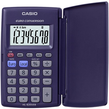 Calculator de buzunar Casio HL-820VER, 8 digits, cu etui Calculator de buzunar Casio HL-820VER, 8 digits, cu etui