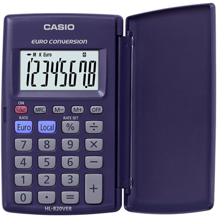 Calculator de buzunar Casio HL-820VER, 8 digits, cu etui