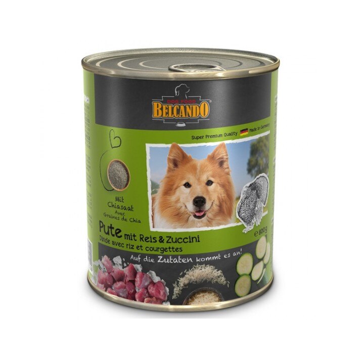 Hrana umeda pentru caini Set 2 Cutii. Belcando conserve curcan orez/dovlecei 800 g