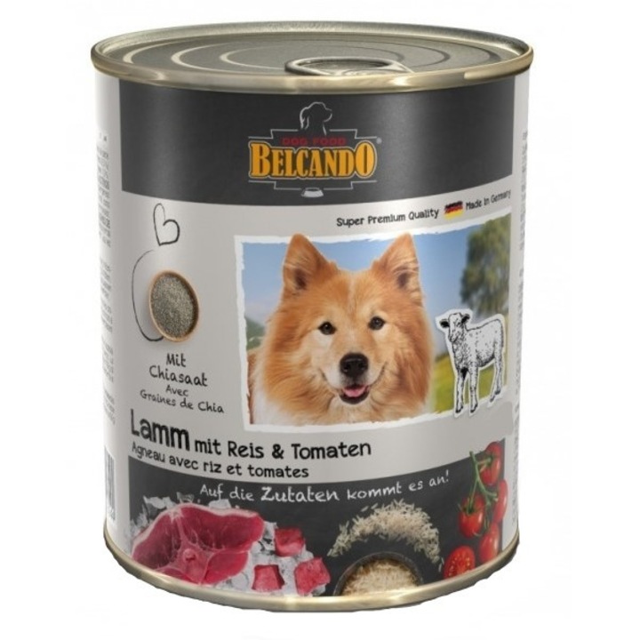 Hrana umeda pentru caini Set 3 Cutii. Belcando conserve miel orez/rosii 400 g