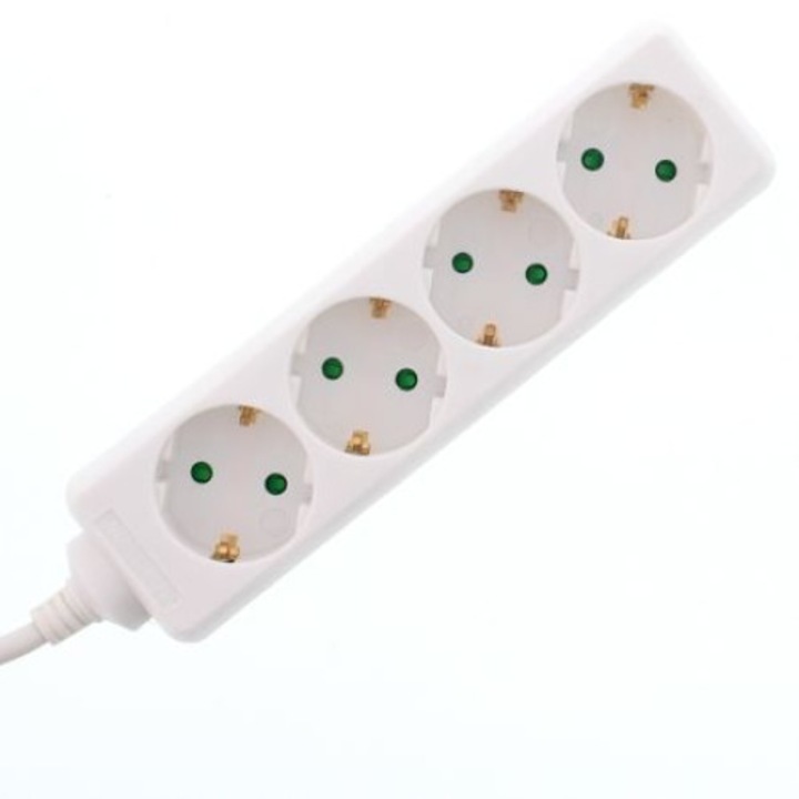 Prelungitor Datamaxx, 4 prize Schuko, 1.5 m, Alb