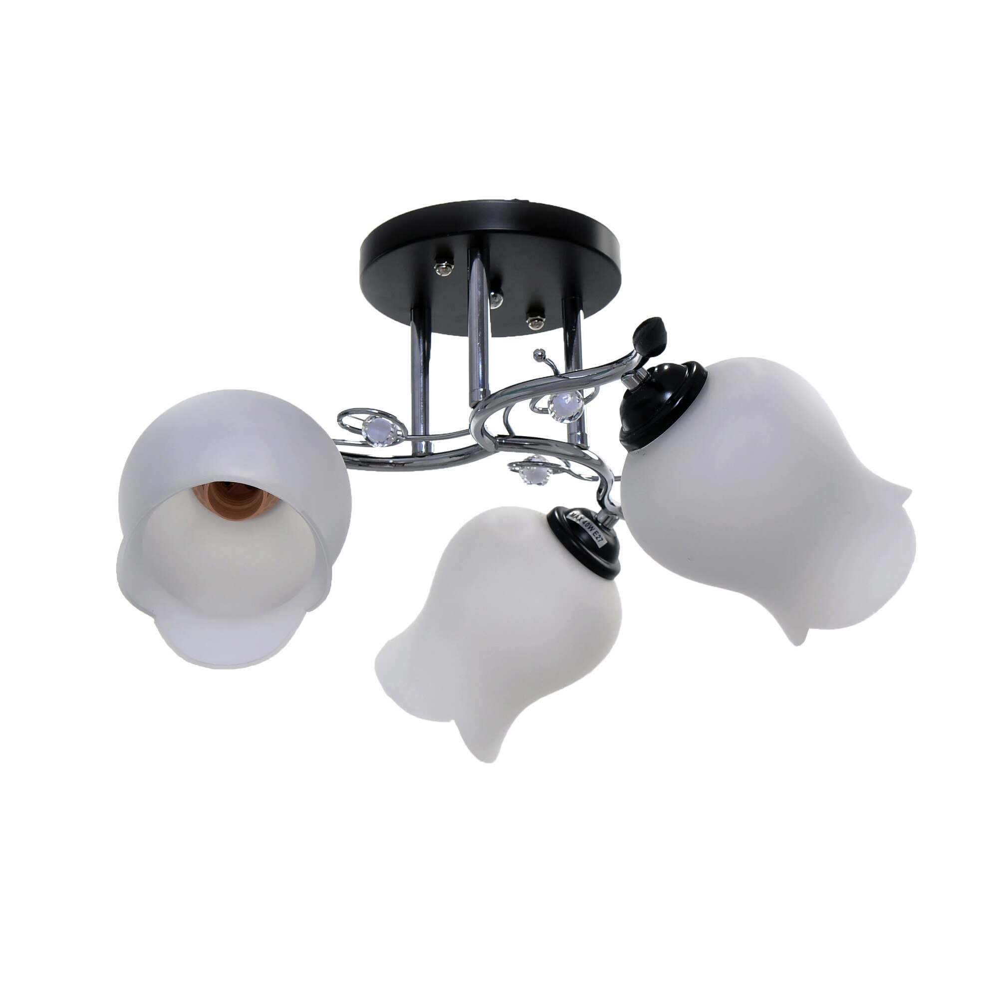 Candelabru Nikom BK 7011-3, E27, 3x40W, , 220V, alb, crom