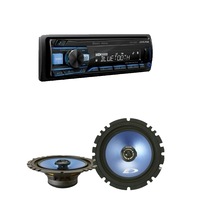 pachet player auto alpine ute-200bt 4 x 50w bluetooth usb aux  set difuzoare auto coaxiale alpine sxe-blue sxe-17c2 165 cm 2 cai 220w 40w rms imagen 13_0_
0