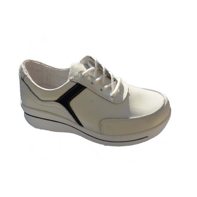 Pantofi confortabili din piele naturala, D&J Exclusive, Alb