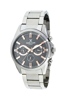 DANIEL KLEIN, Ceas din otel inoxidabil, cu functii multiple, Argintiu DANIEL KLEIN, Ceas din otel inoxidabil, cu functii multiple, Argintiu