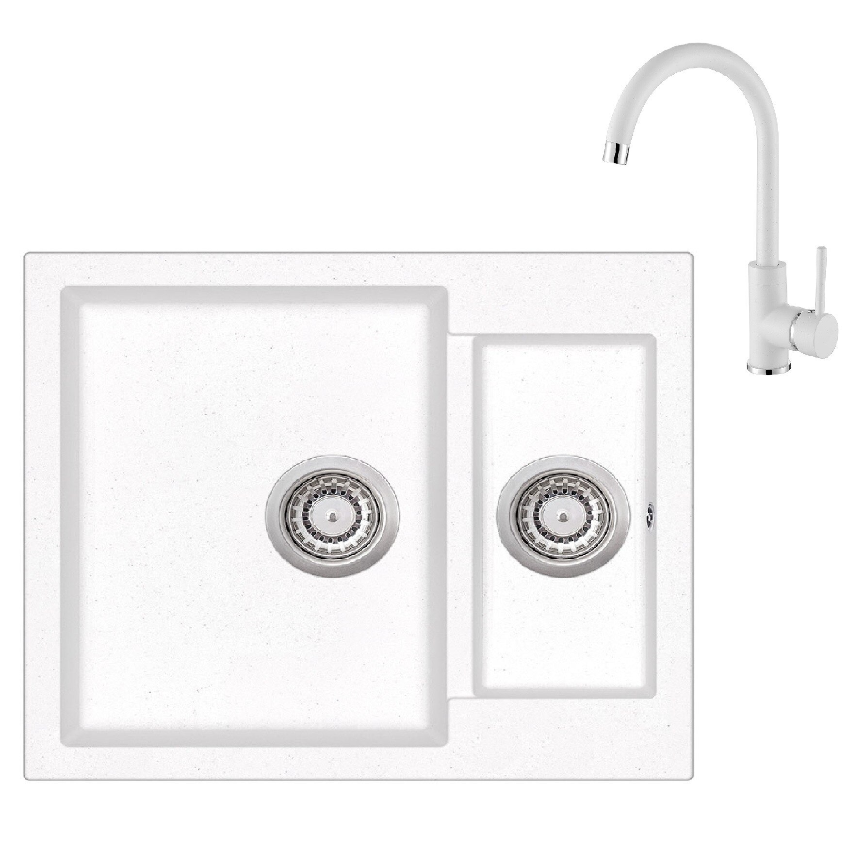 Pachet Aquasanita Tesa SQT150-710W chiuveta cu baterie silicsana crom