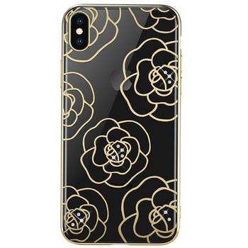 Husa de protectie Devia Camellia pentru Apple iPhone XS / X, Auriu Husa de protectie Devia Camellia pentru Apple iPhone XS / X, Auriu