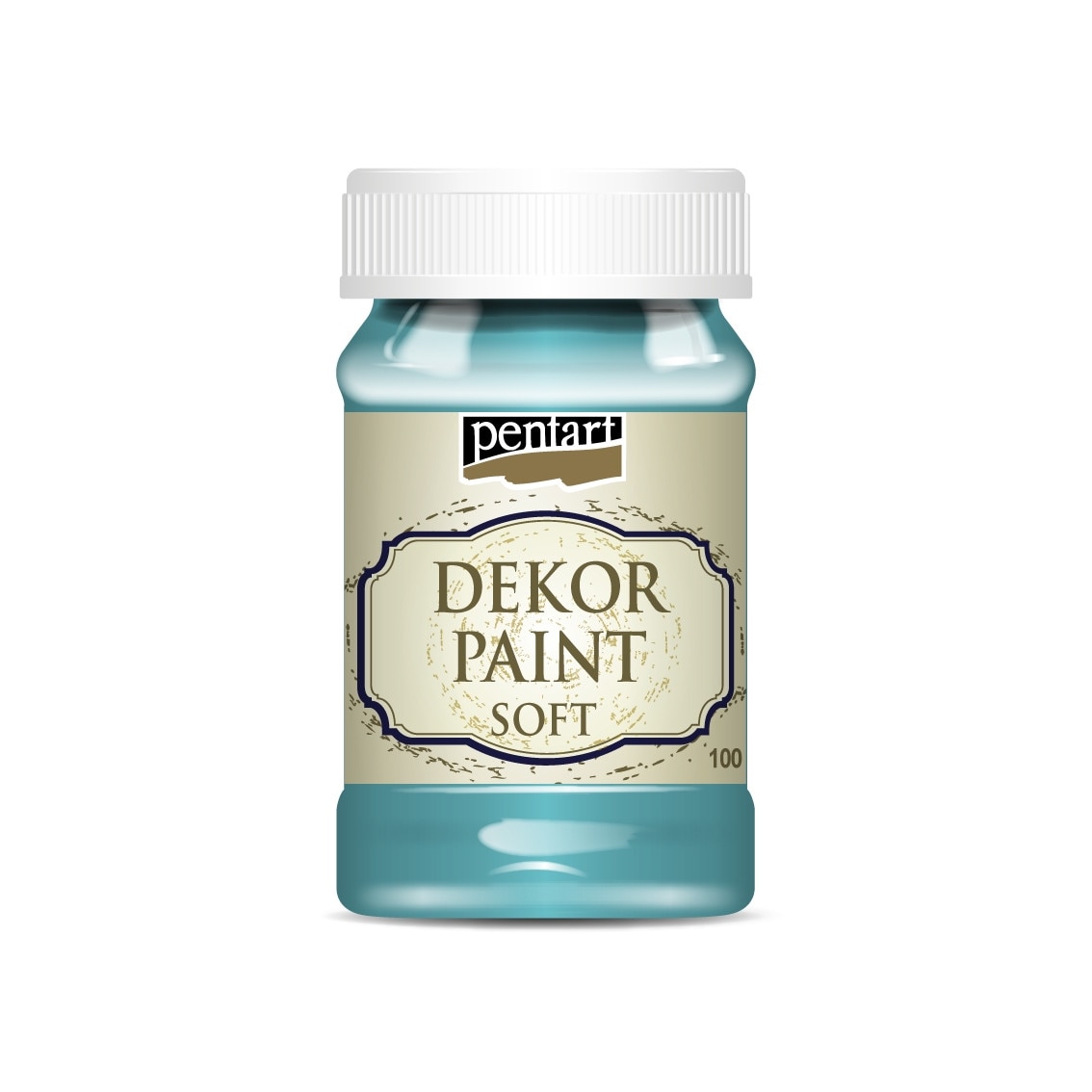Vopsea decorativa soft Pentart - turcoaz albastru, 100 ml