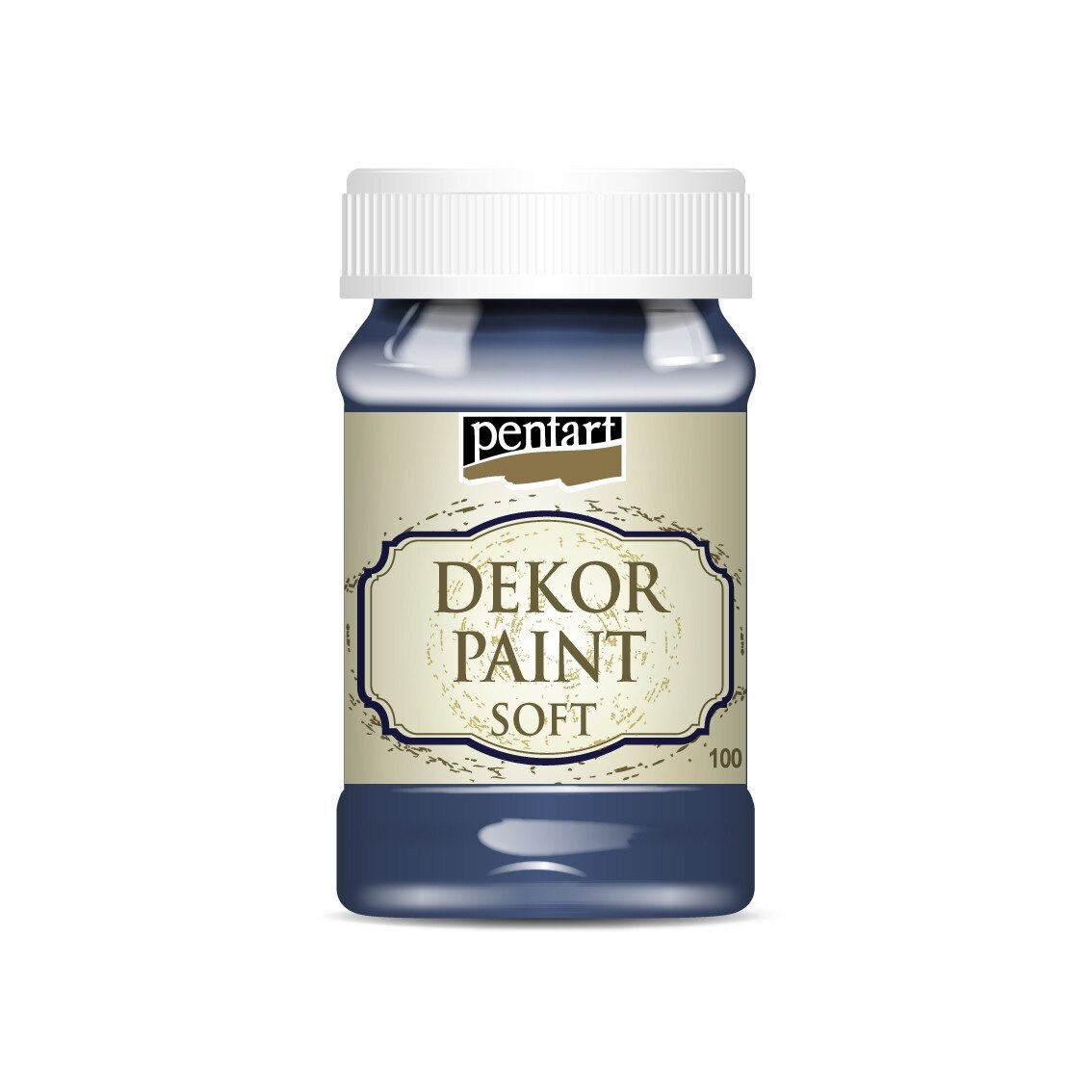 Vopsea decorativa soft Pentart - albastru denim, 100 ml