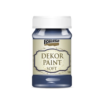 Vopsea decorativa soft Pentart - albastru denim, 100 ml Vopsea decorativa soft Pentart - albastru denim, 100 ml