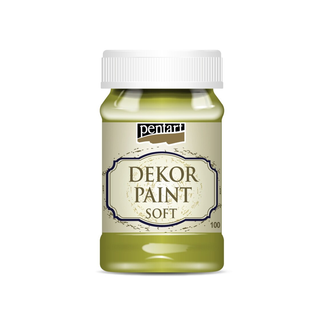 Vopsea decorativa soft Pentart - verde galbui, 100 ml