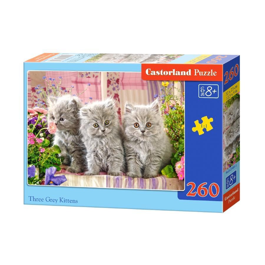 Puzzle Castorland, Trei Pisicute Gri, 260 piese