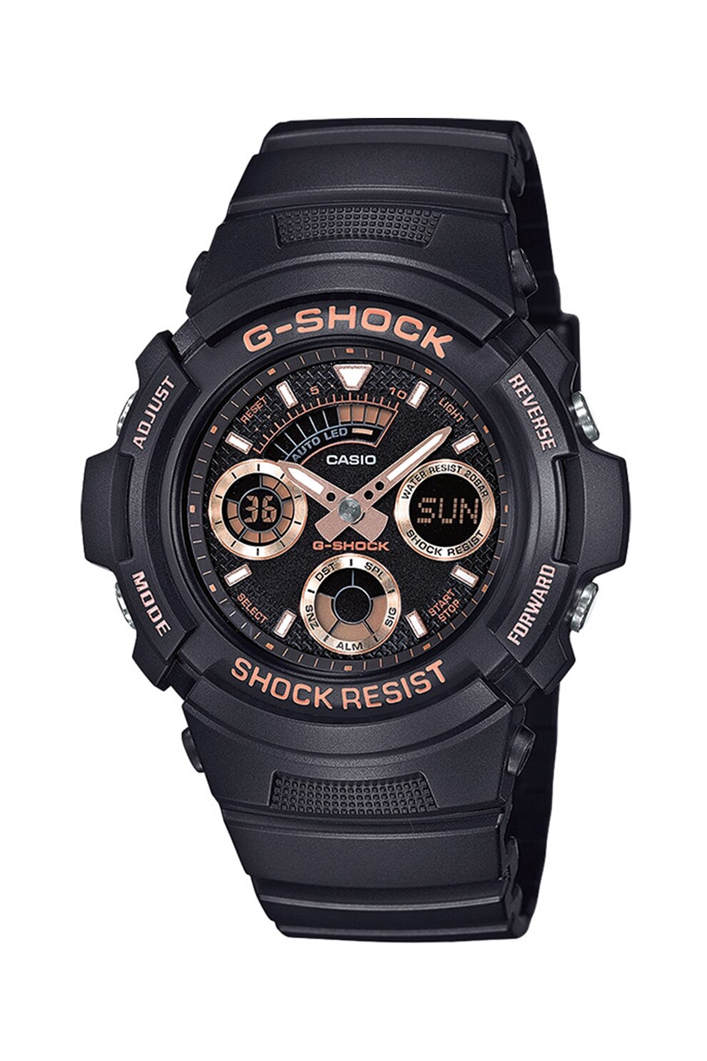 Casio, Ceas cronogrof cu o curea de resina G-Shock, Negru