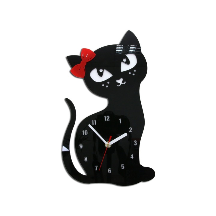 Ceas de perete ModernClock, Kotek, Negru