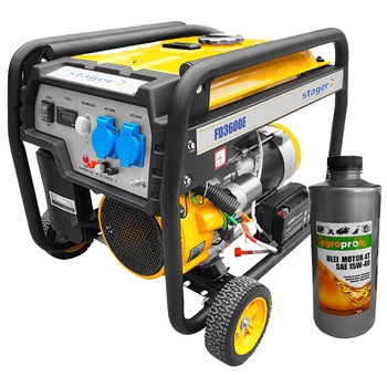 Generator electric Stager FD 3600 E, 3 kW, 7.5CP, AVR, pornire Electrica, monofazat + 1l ulei motor AgroPro Generator electric Stager FD 3600 E, 3 kW, 7.5CP, AVR, pornire Electrica, monofazat + 1l ulei motor AgroPro