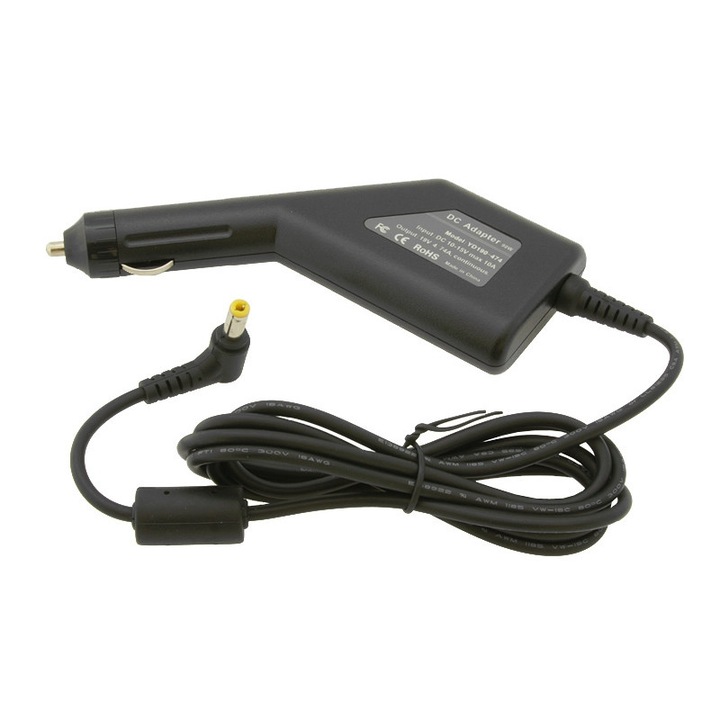 Incarcator auto pentru laptop, Movano, Compatibil cu Asus/Toshiba/HP/Lenovo, 19V, 4.74A, 90W, Negru