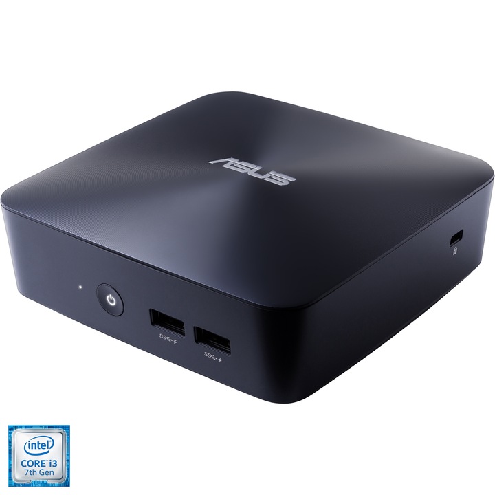 ASUS UN65U-M3355Z Mini PC Intel® Core™ i3-7100U processzorral, 2.40 GHz, Kaby Lake, 4GB, 1TB, Intel® HD Graphics 620, Microsoft Windows 10, Fekete