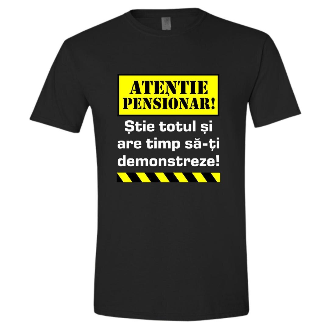 Tricou Personalizat Negru, Marimea L - Pensionar